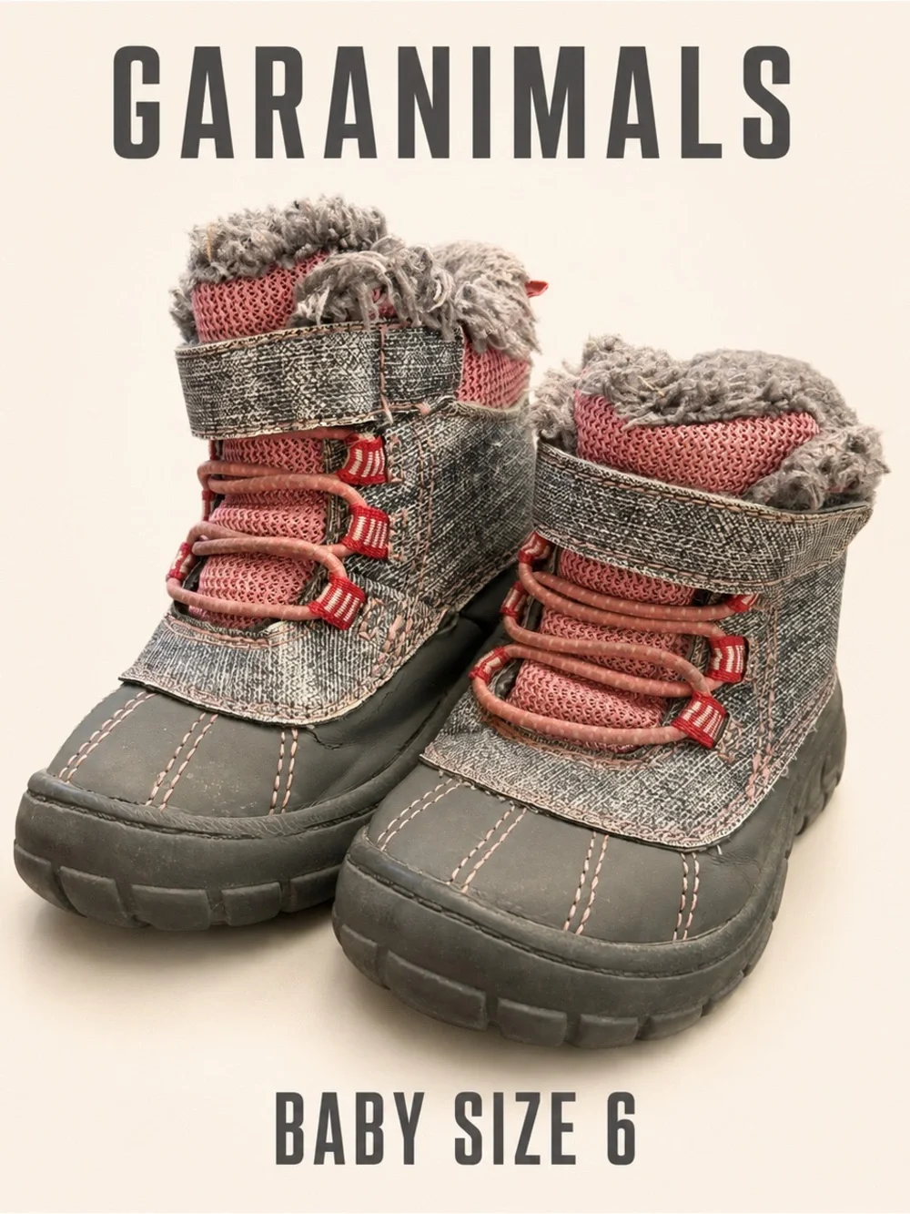 Garanimals Pink and Gray Baby Boots
